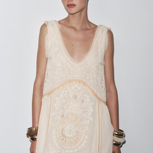 ZARA ZW COLLECTION EMBROIDERED DRESS - Picture 7 of 10